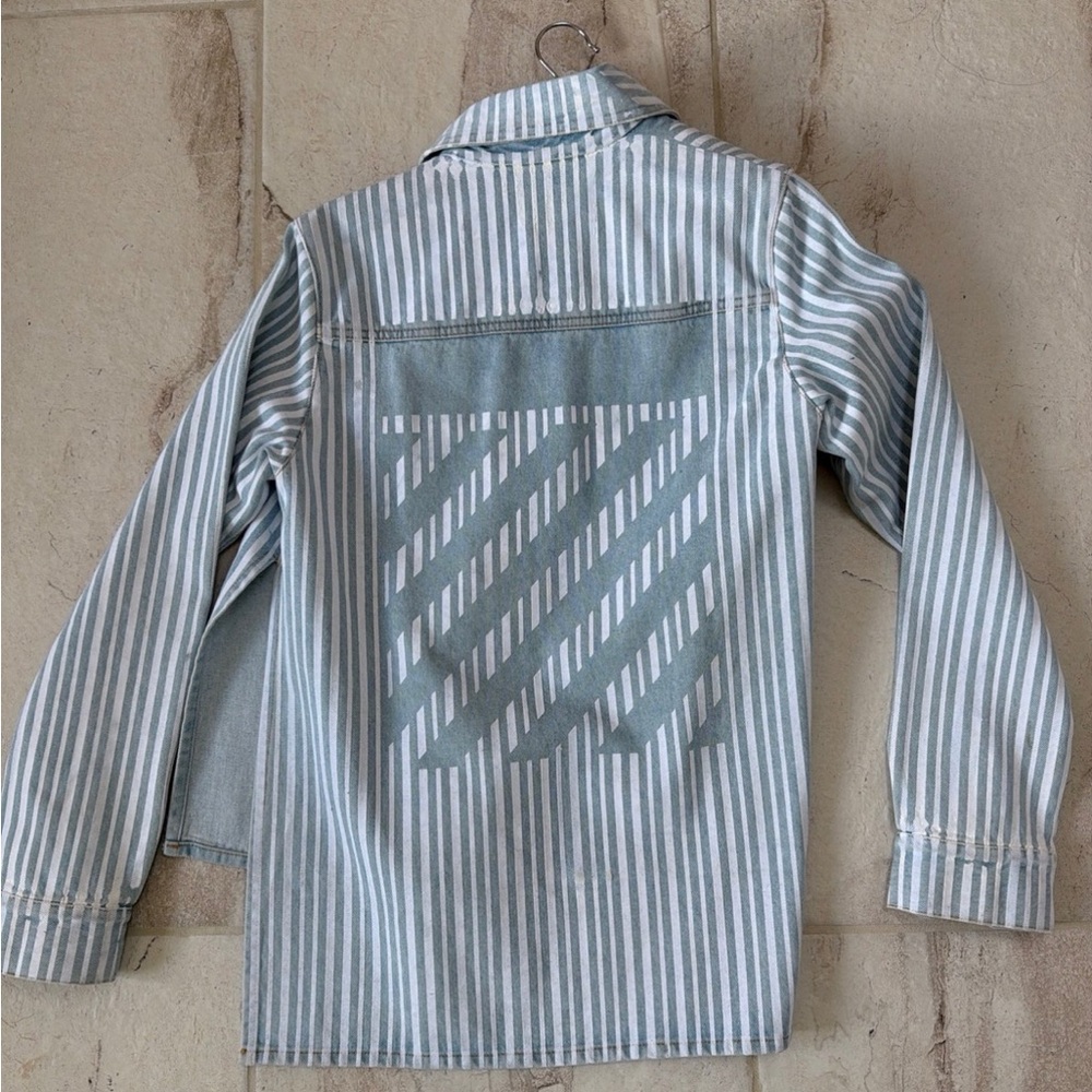 Off-White Striped Denim Jacket - image 4